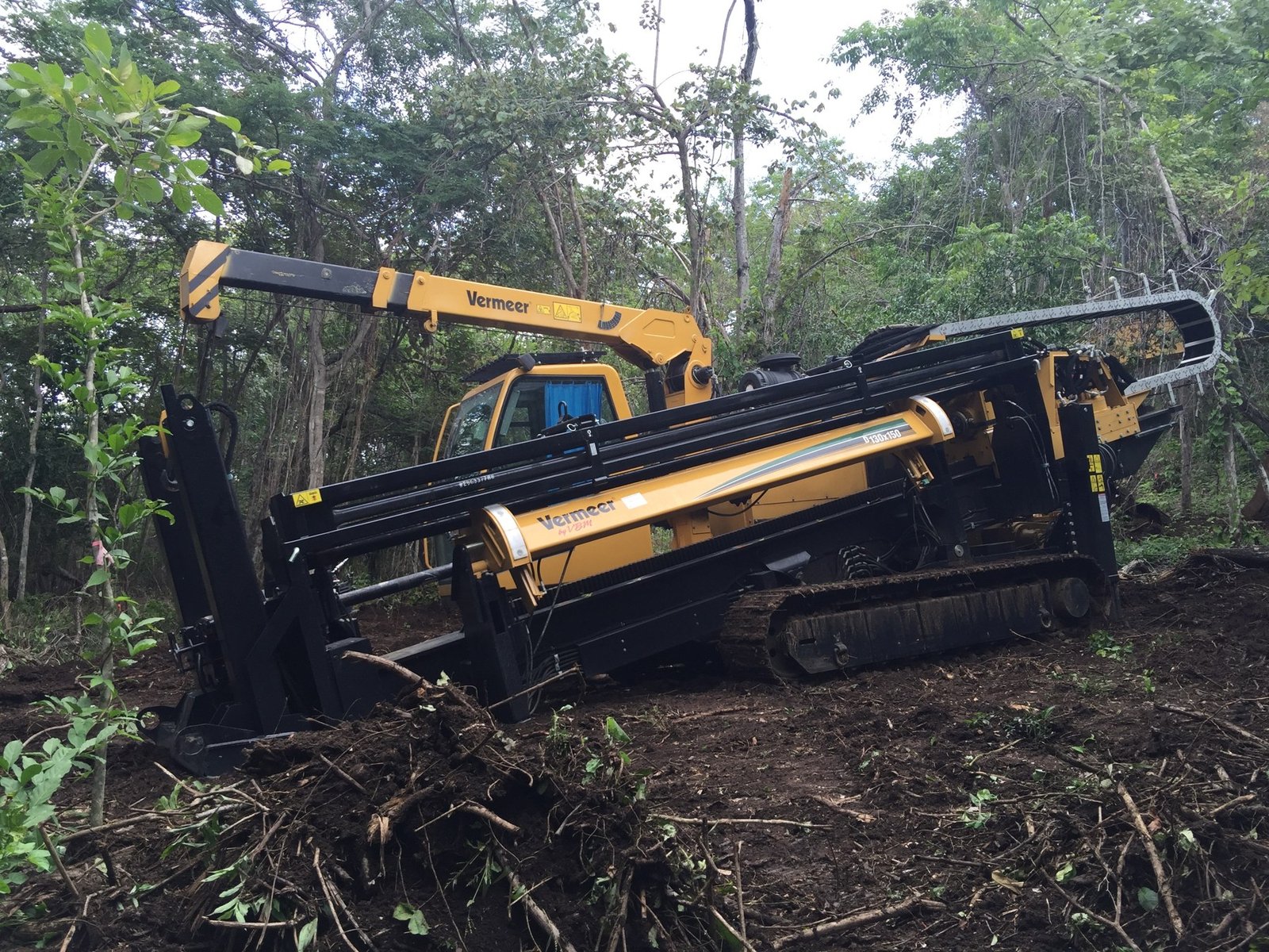 Vermeer D130x150 rig positioned for directional drilling works